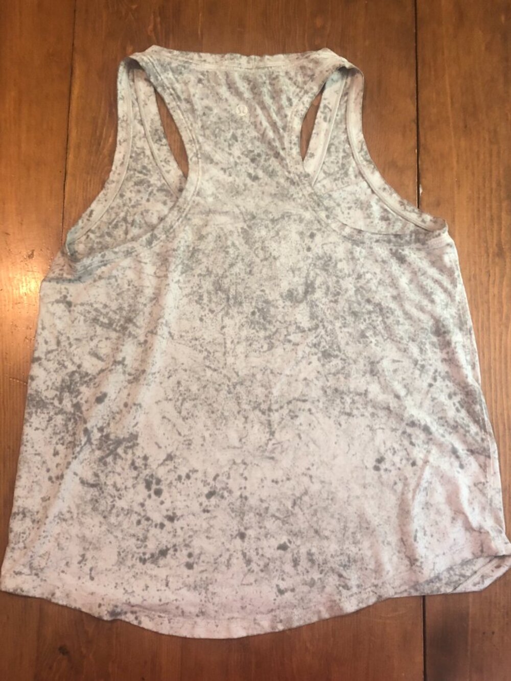 Lululemon Cool Racerback Tank Top Womens 4 S Gray White Splatter Marble Yoga